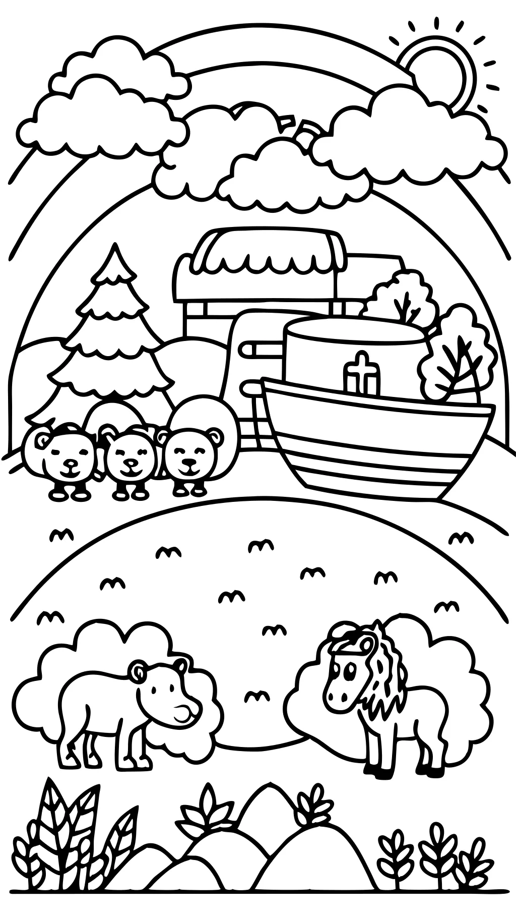 coloring page of noah